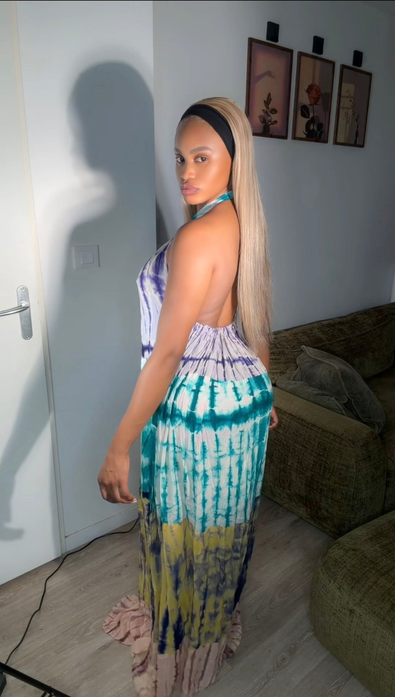 Robe dos nue double coton